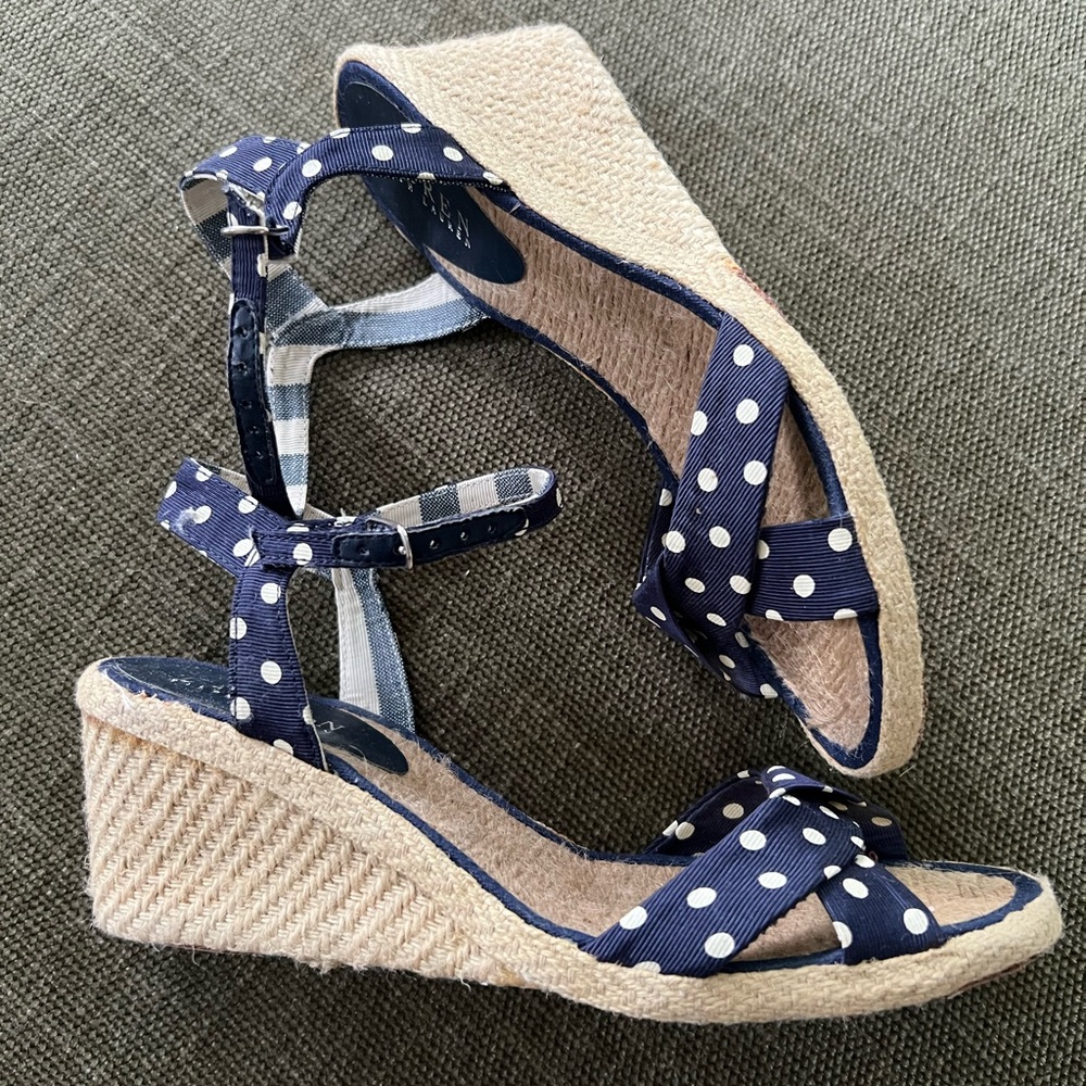 Ralph Lauren Navy Polka Dot Women's Sandals - Picture 2 of 3